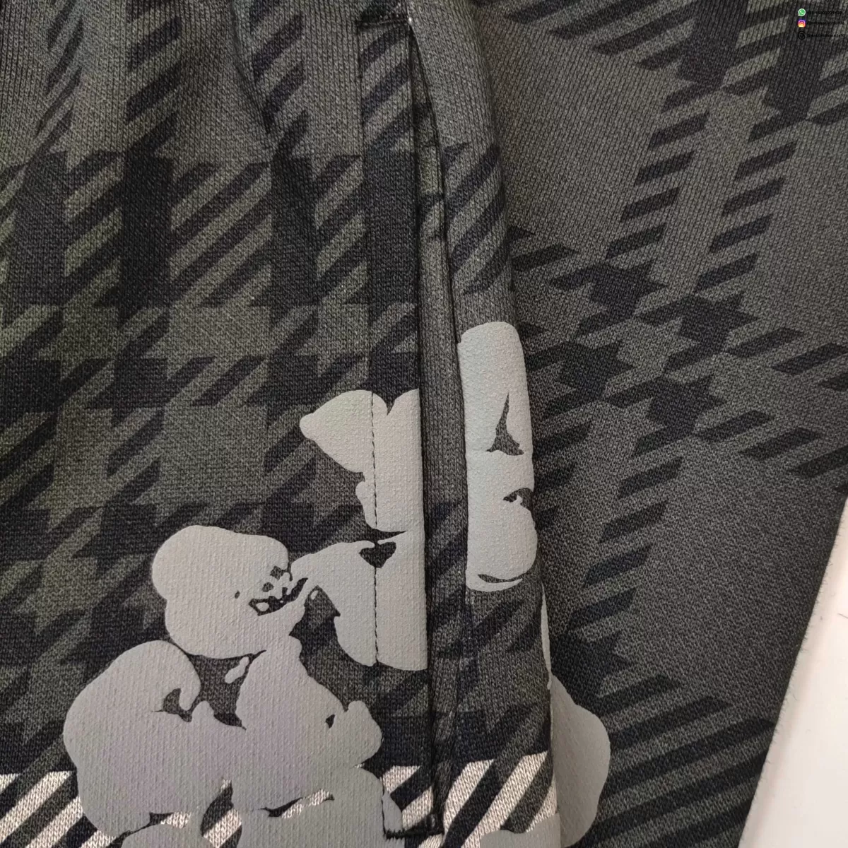 Denim Tears Gray Plaid Floral Sweatpants | 400g Cotton Fleece Joggers | Premium Streetwear Collection