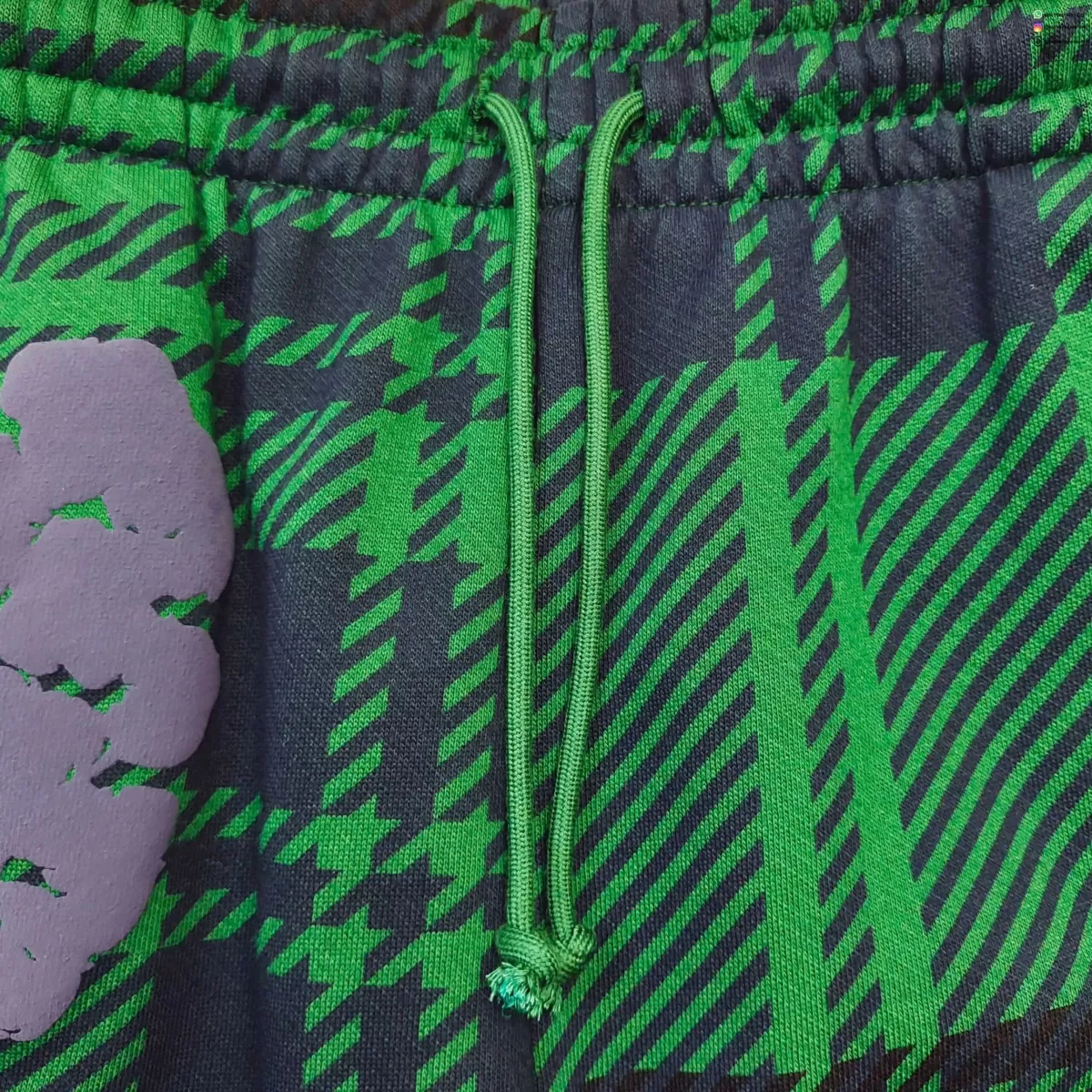 Denim Tears Green Plaid Floral Sweatpants | 400g Cotton Fleece Joggers | Streetwear Luxury Collection