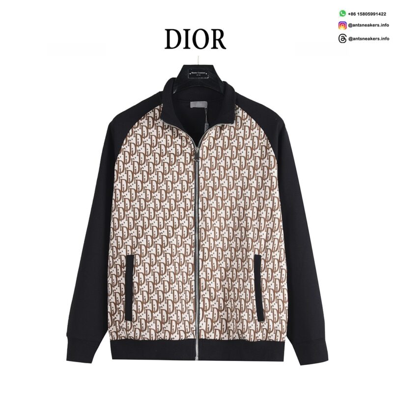 Dior 25FW Monogram Zip-Up Jacket | Luxury Designer Sportswear | Elegant Street Style