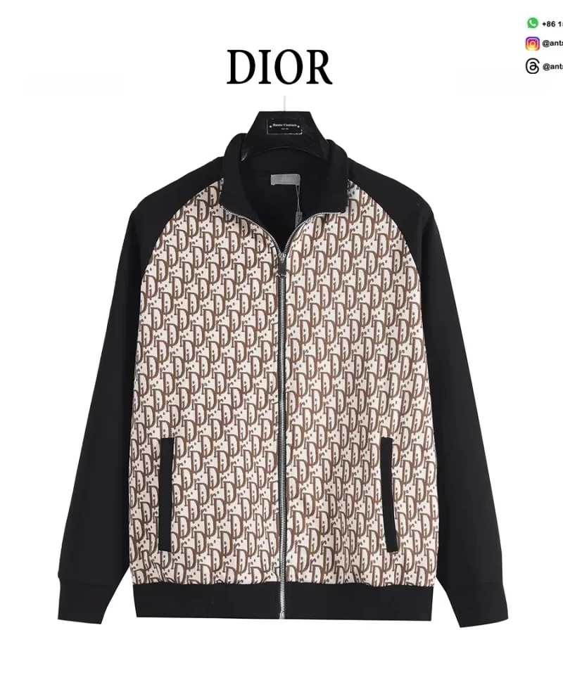 Dior 25FW Monogram Zip-Up Jacket | Luxury Designer Sportswear | Elegant Street Style