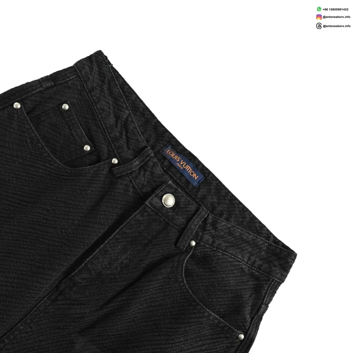 Louis Vuitton Monogram Pattern Denim Pants | Luxury Casual Jeans with Embossed LV Design