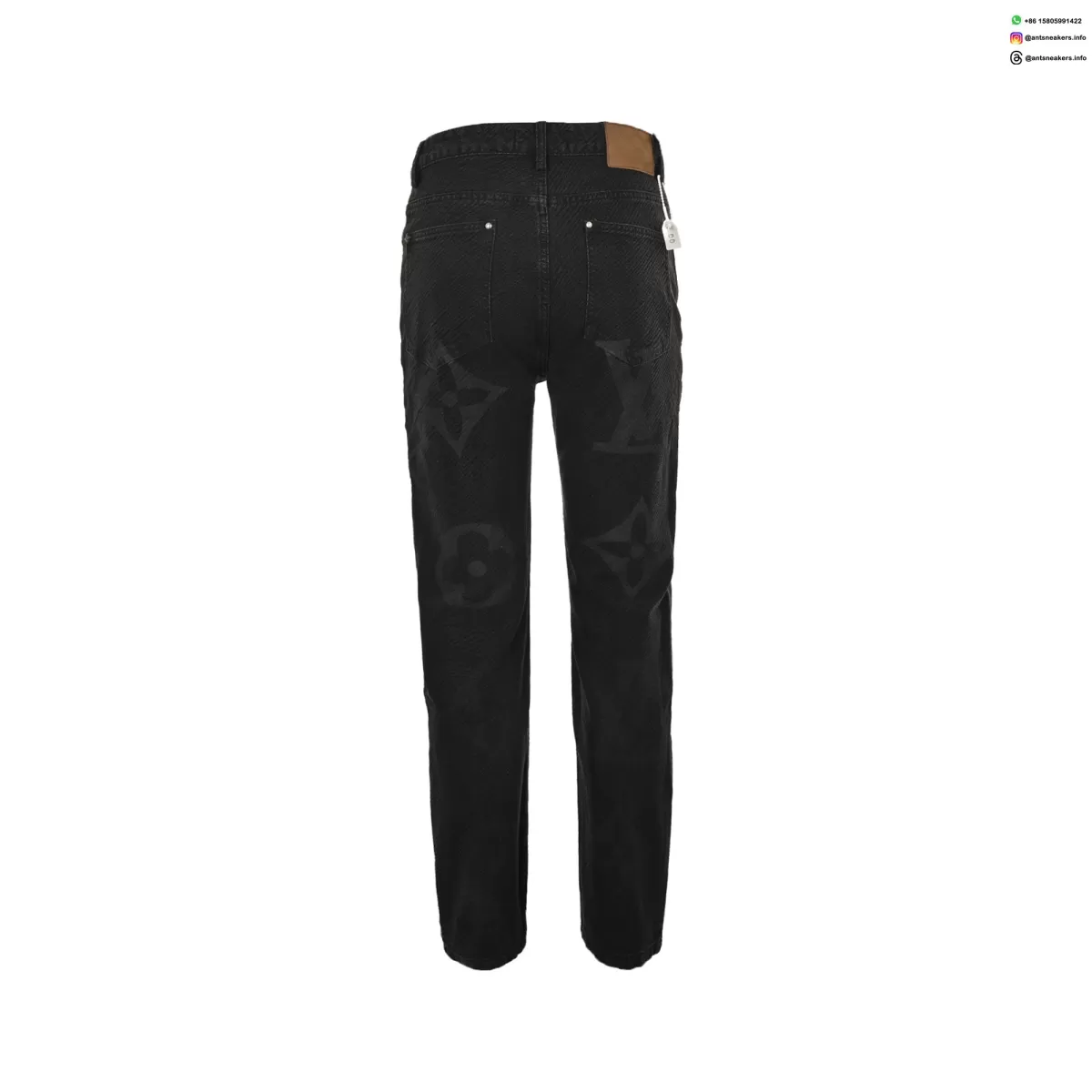Louis Vuitton Monogram Pattern Denim Pants | Luxury Casual Jeans with Embossed LV Design
