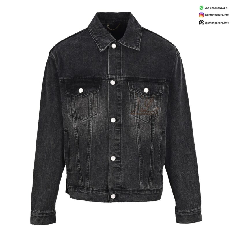 Louis Vuitton Sand-Washed Embroidered Denim Jacket | Classic Black Vintage Style