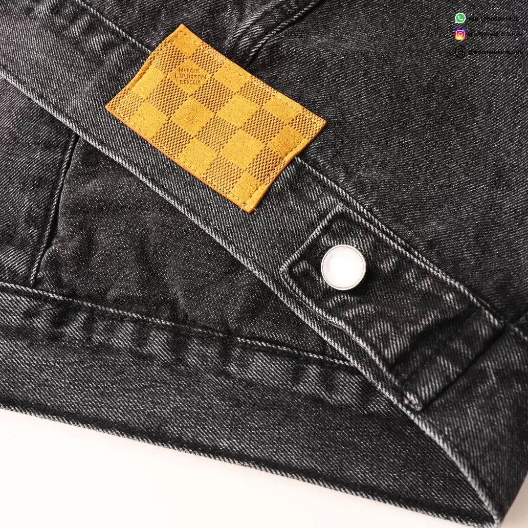 Louis Vuitton Sand-Washed Embroidered Denim Jacket | Classic Black Vintage Style