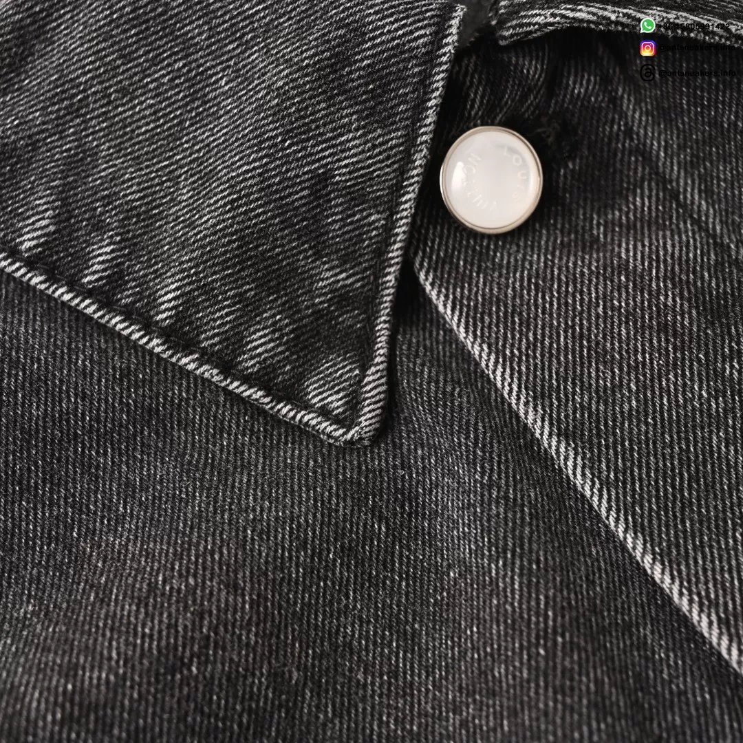 Louis Vuitton Sand-Washed Embroidered Denim Jacket | Classic Black Vintage Style