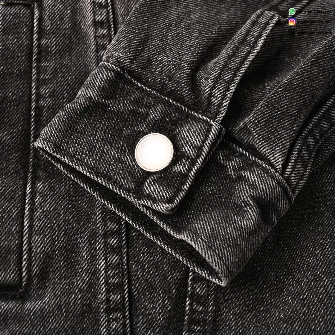 Louis Vuitton Sand-Washed Embroidered Denim Jacket | Classic Black Vintage Style