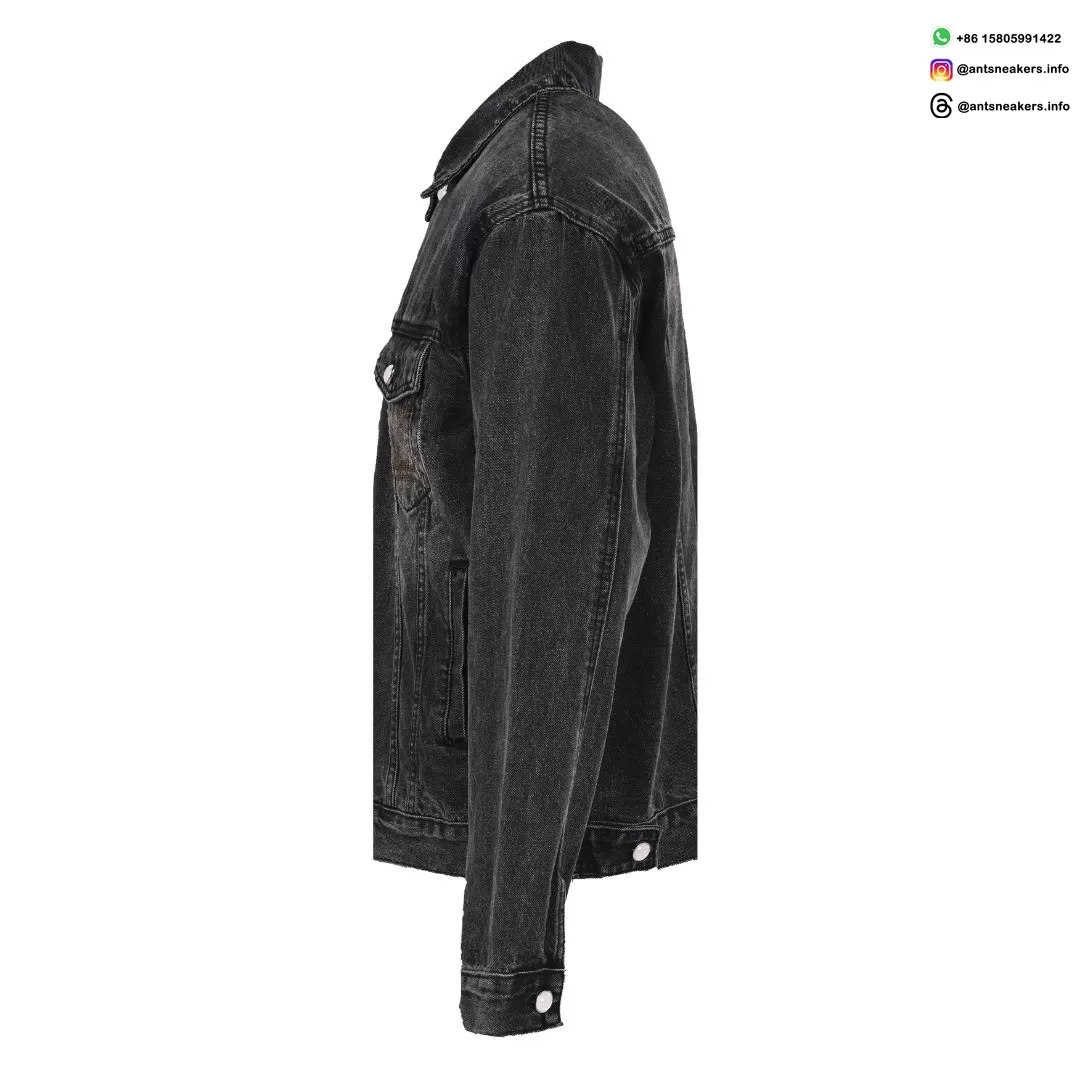 Louis Vuitton Sand-Washed Embroidered Denim Jacket | Classic Black Vintage Style