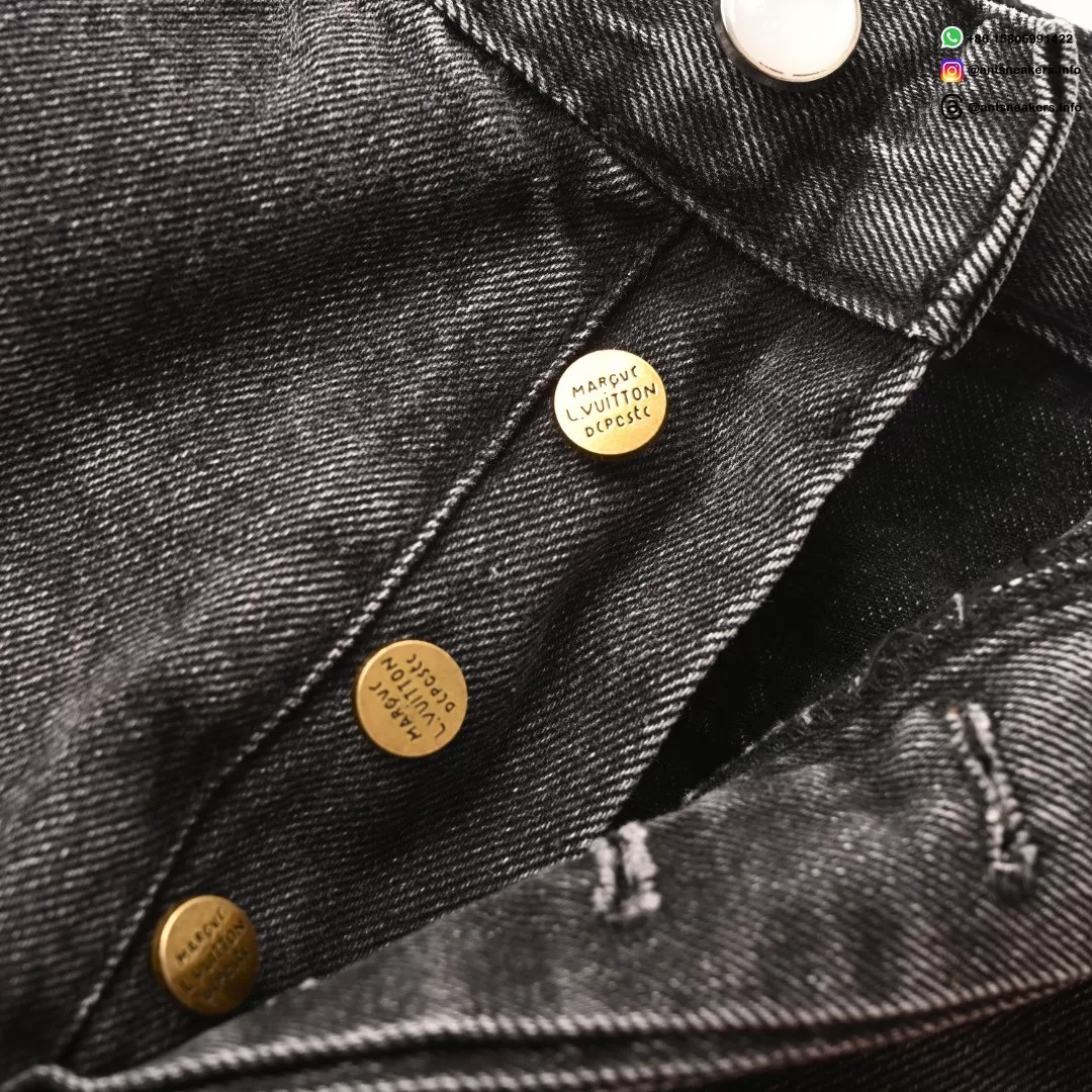 Louis Vuitton Sand-Washed Embroidered Denim Jeans | Premium Vintage Straight Fit