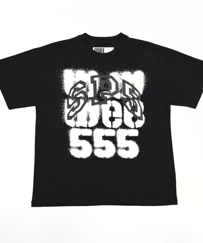 Sp5der Black 555 Graphic Tee | 240g Premium Cotton T-Shirt | Streetwear Essentials 2025