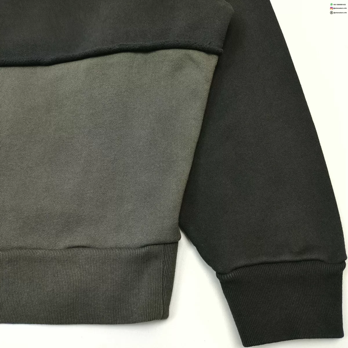 Sp5der Black and Gray Patchwork Crewneck Sweatshirt | 420g Heavy Cotton Fleece | Streetwear Essentials 2025