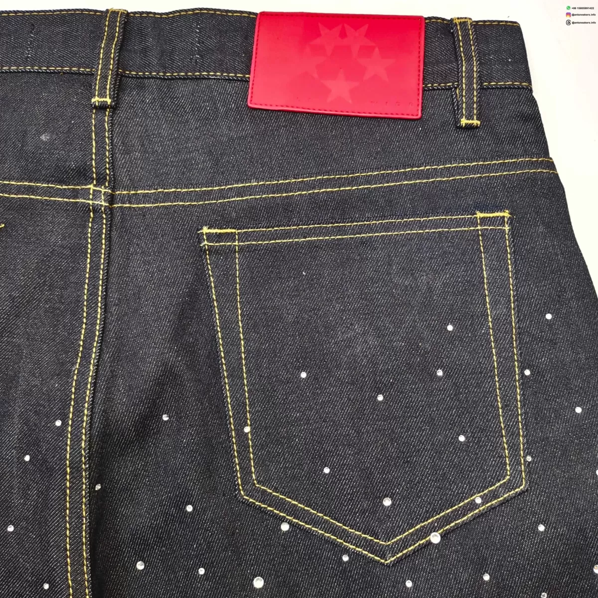 Sp5der Rhinestone Denim Shorts | Luxury Streetwear Crystal Embellished Jeans | Summer 2025 Collection