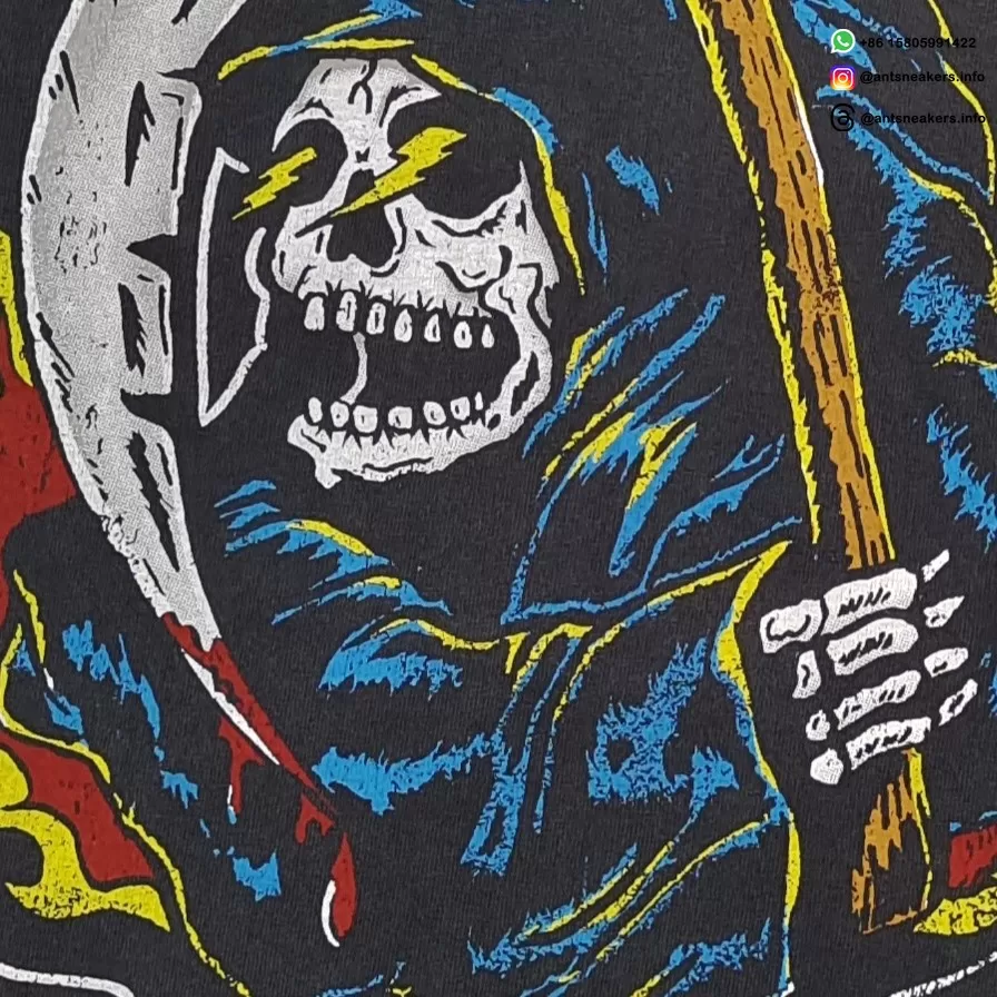 GALLERY DEPT Grim Reaper Black Tee - 230g Seamless Vintage-Wash Graphic T-Shirt