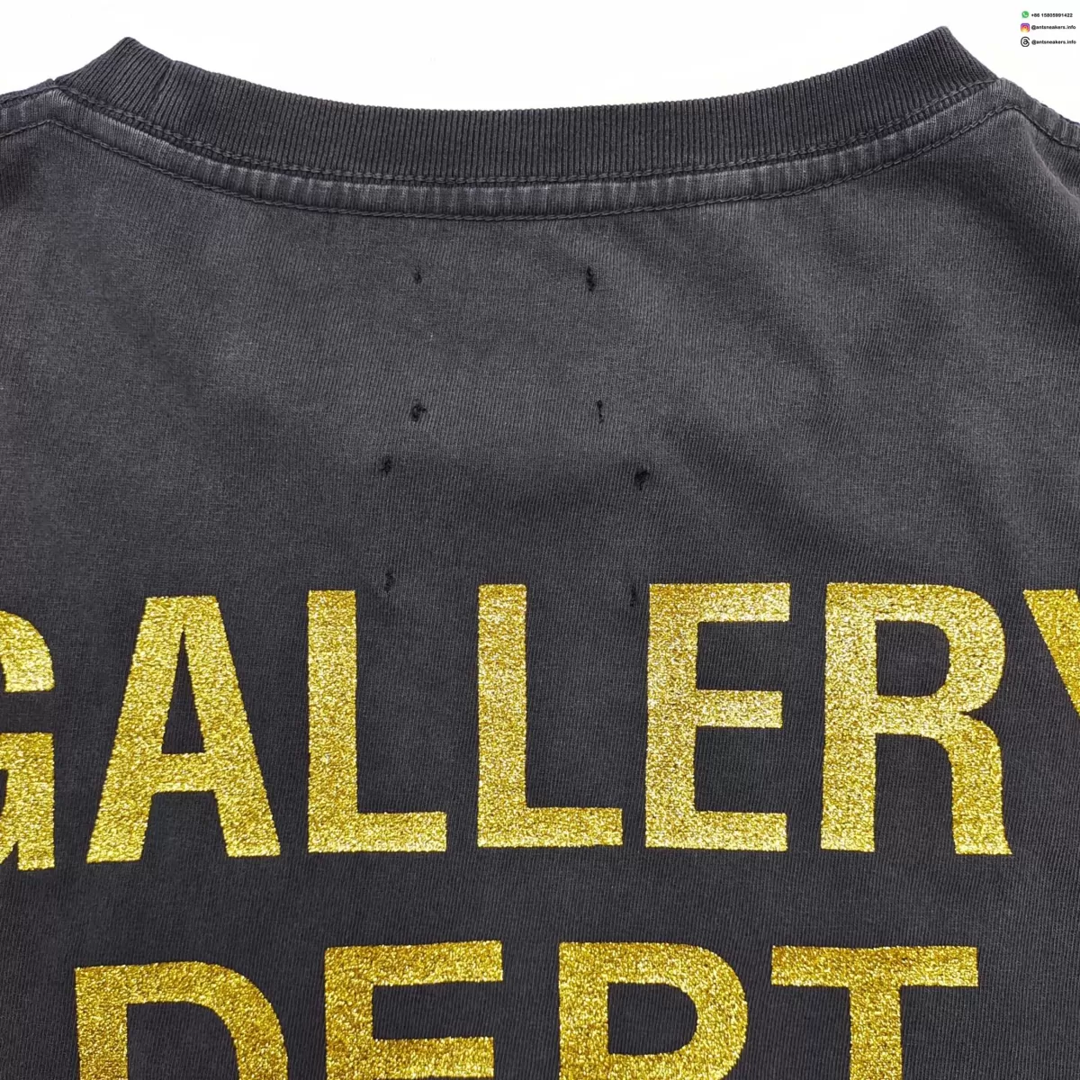 GALLERY DEPT Three Monkeys Black Tee - 230g Vintage Washed Seamless Cotton T-Shirt