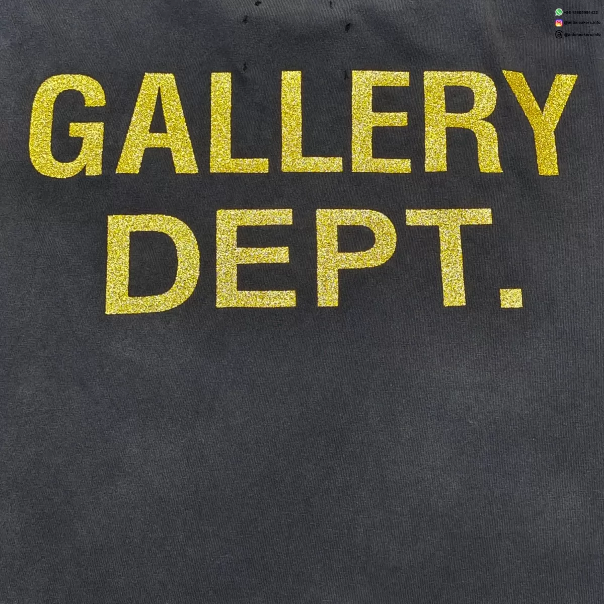GALLERY DEPT Three Monkeys Black Tee - 230g Vintage Washed Seamless Cotton T-Shirt