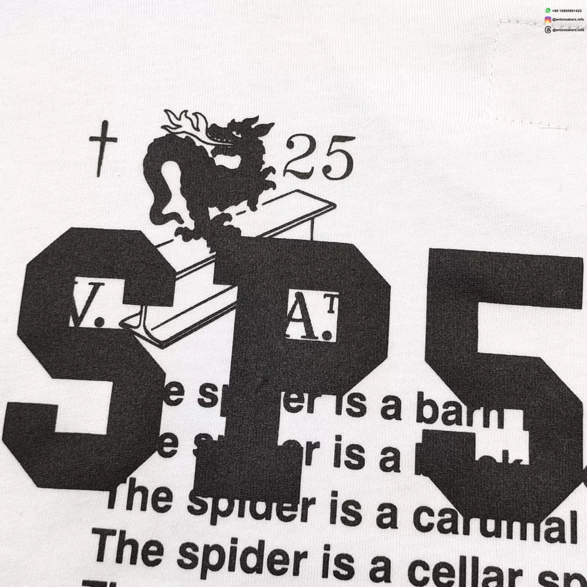 Sp5der Back 23 White Graphic Tee - Premium Cotton Streetwear T-Shirt