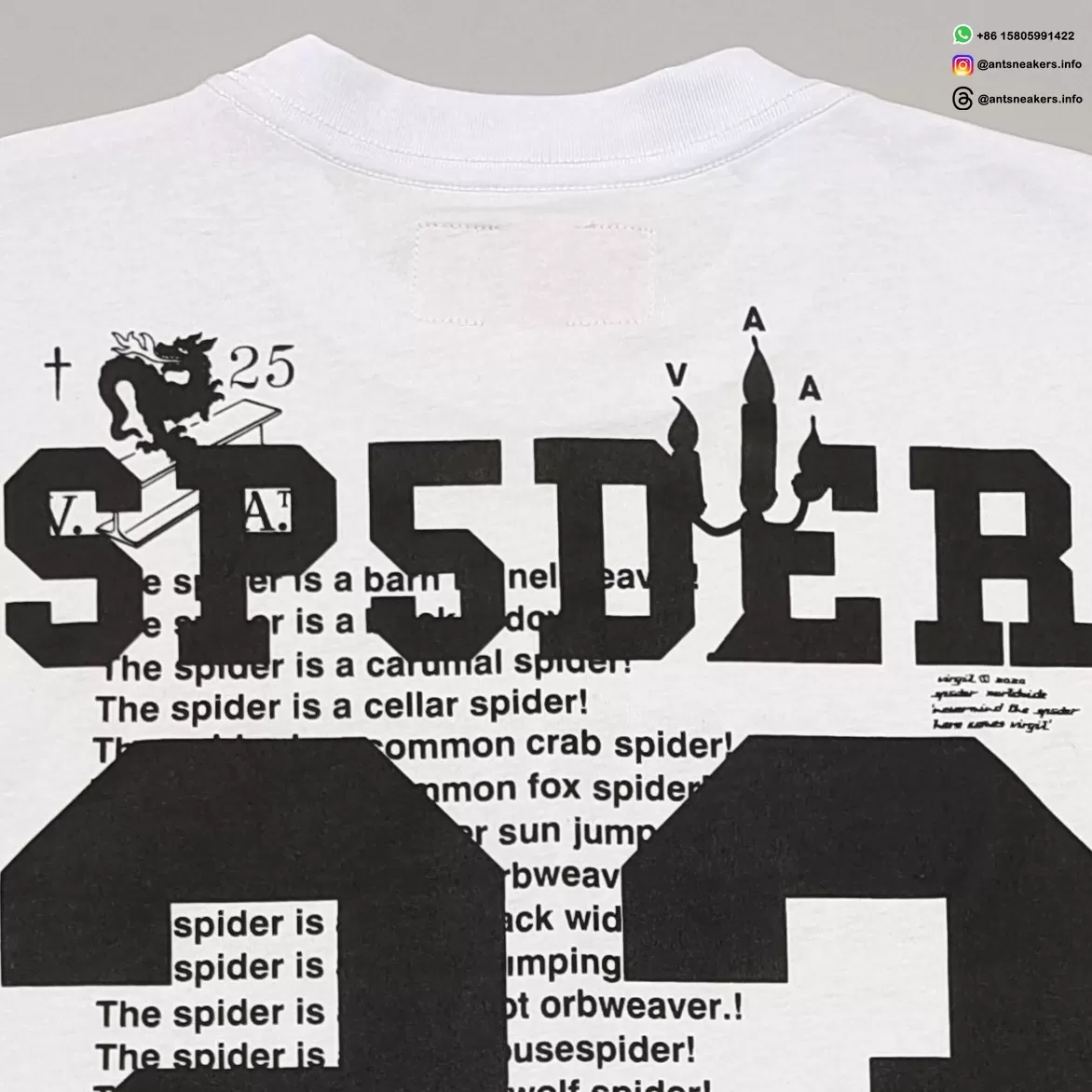 Sp5der Back 23 White Graphic Tee - Premium Cotton Streetwear T-Shirt