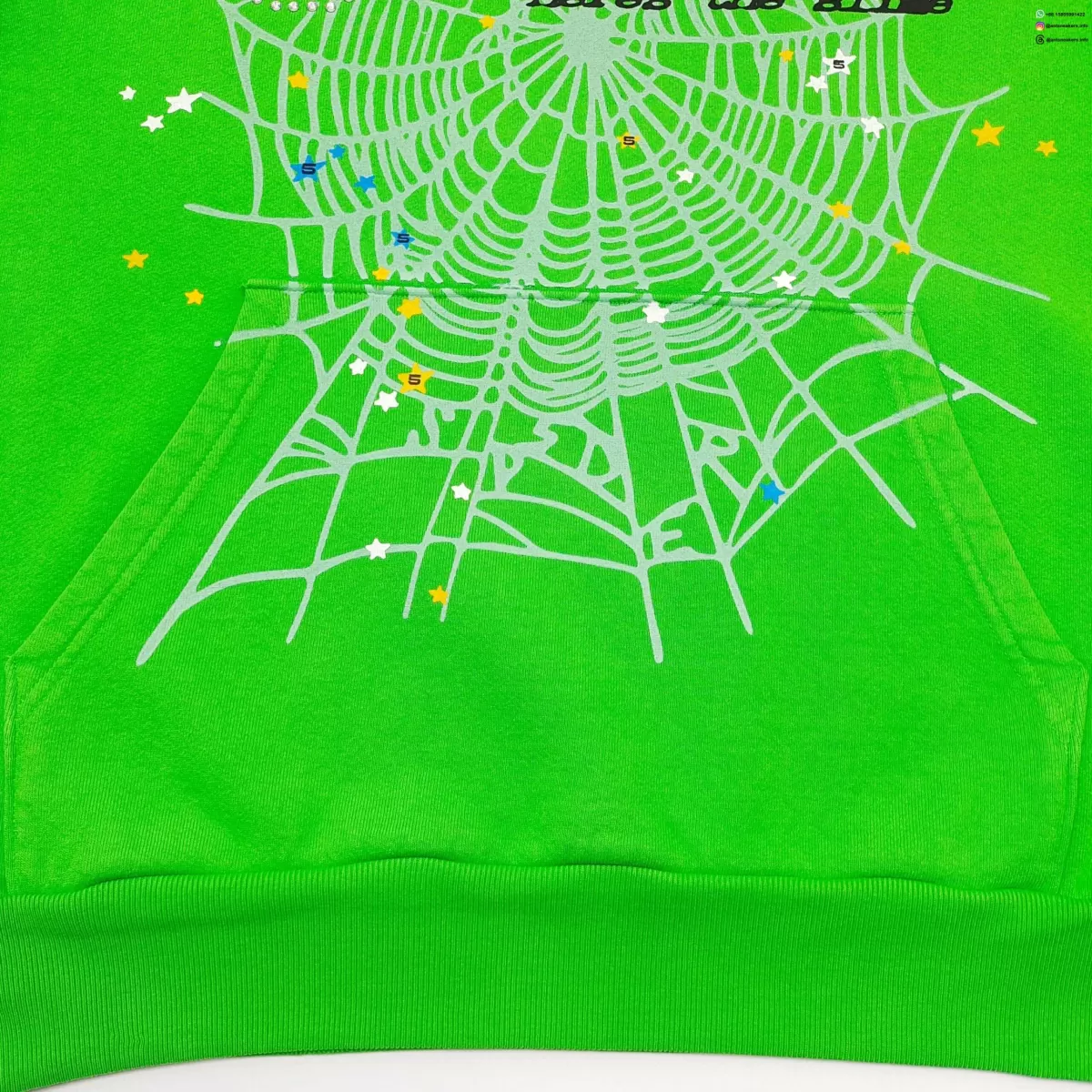 Sp5der Green Rhinestone V2 Hoodie | 420G Heavy Fleece