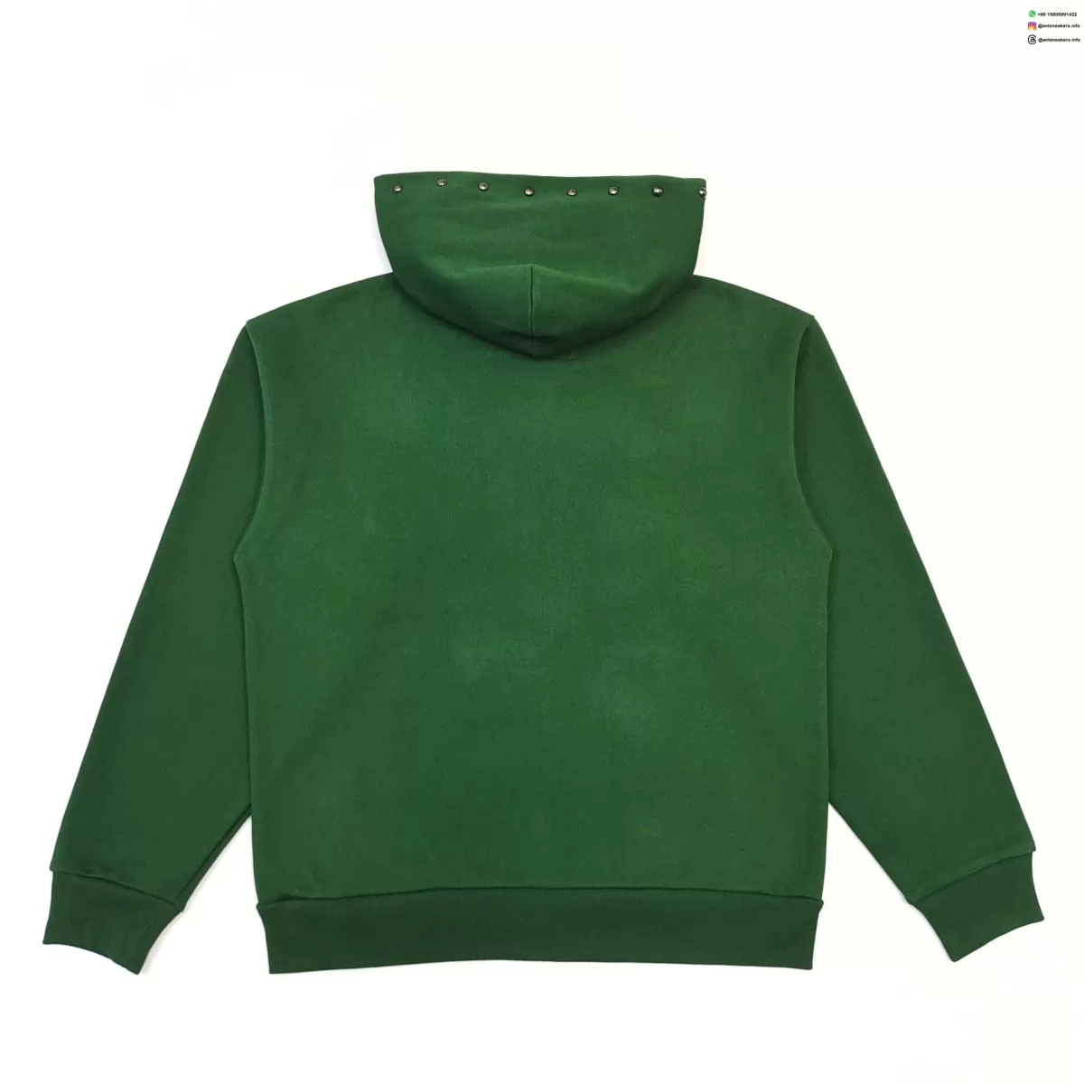 Sp5der Green Rhinestone Zip Hoodie | 450G Heavy Fleece