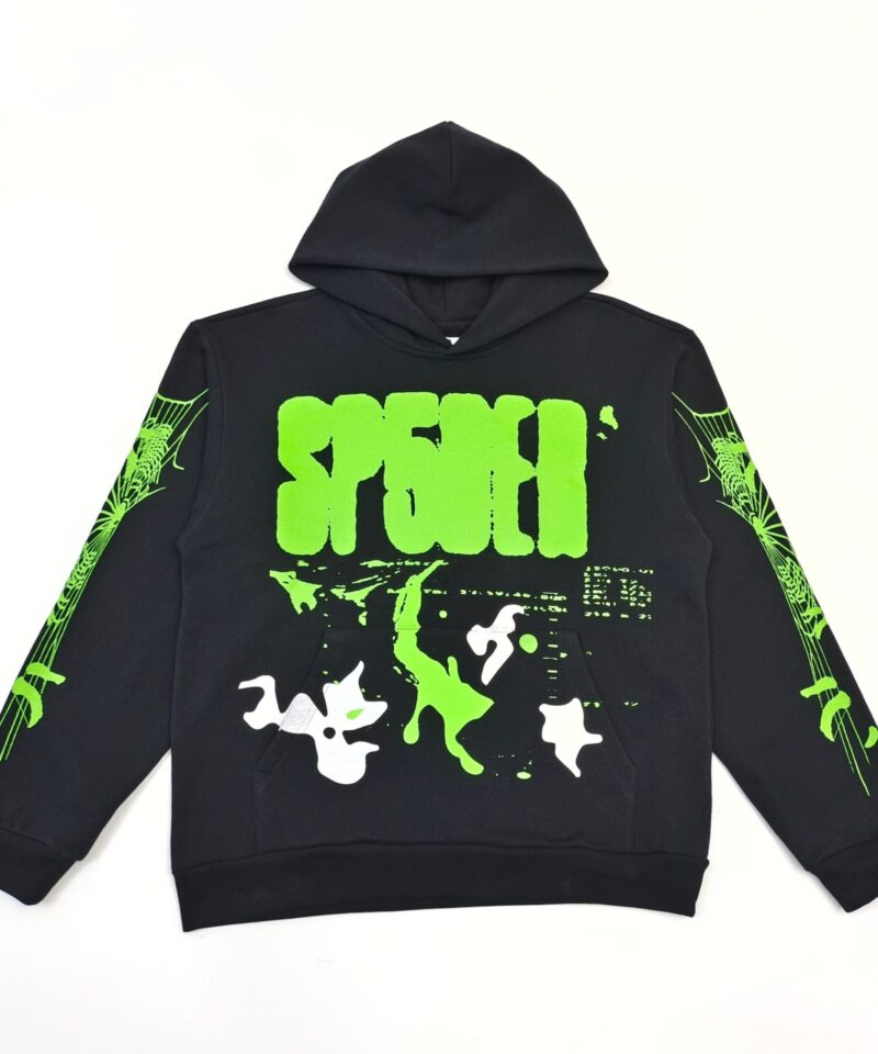 Sp5der Green Web Graphic Hoodie – Premium 450g Cotton Fleece Pullover
