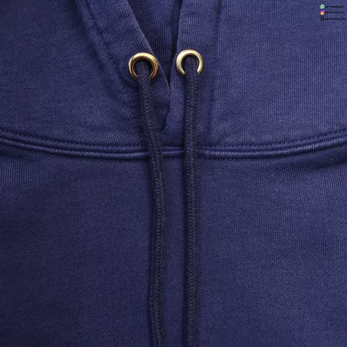 Gallery Dept Hand-Painted Front & Back Yellow Letter Hoodie - Deep Blue Vintage Wash