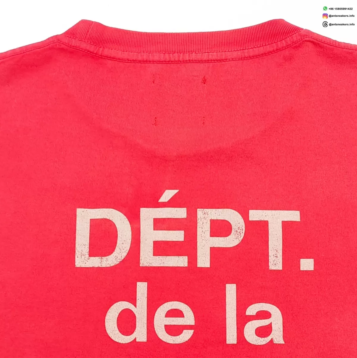 Gallery Dept Red Ripple Wash Long Sleeve T-Shirt - Vintage Gradient Cotton Tee