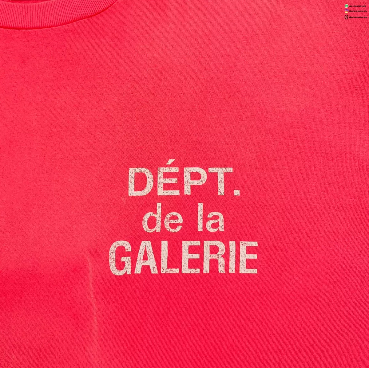 Gallery Dept Red Ripple Wash Long Sleeve T-Shirt - Vintage Gradient Cotton Tee
