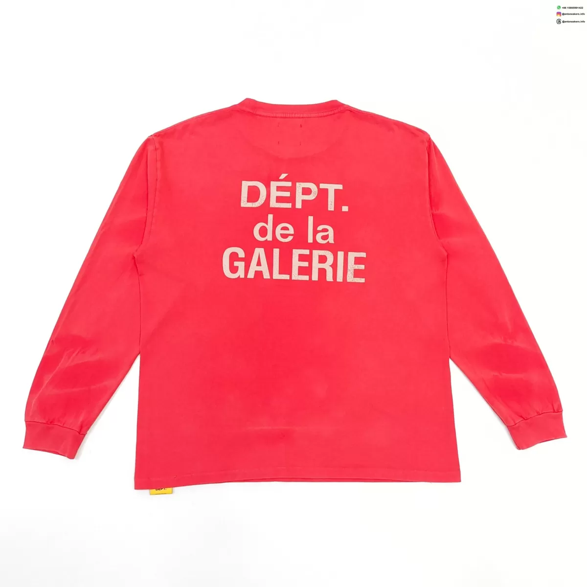 Gallery Dept Red Ripple Wash Long Sleeve T-Shirt - Vintage Gradient Cotton Tee