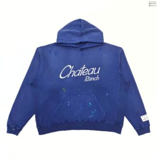 Gallery Dept Chateau Ranch Hand-Painted Blue Hoodie – Vintage Garment Dyed Pullover