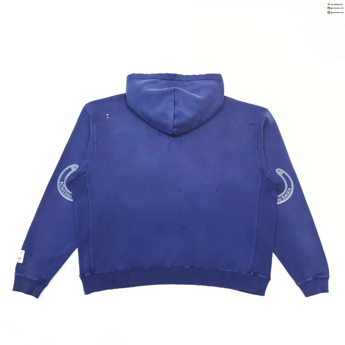 Gallery Dept Chateau Ranch Hand-Painted Blue Hoodie - Vintage Garment Dyed Pullover