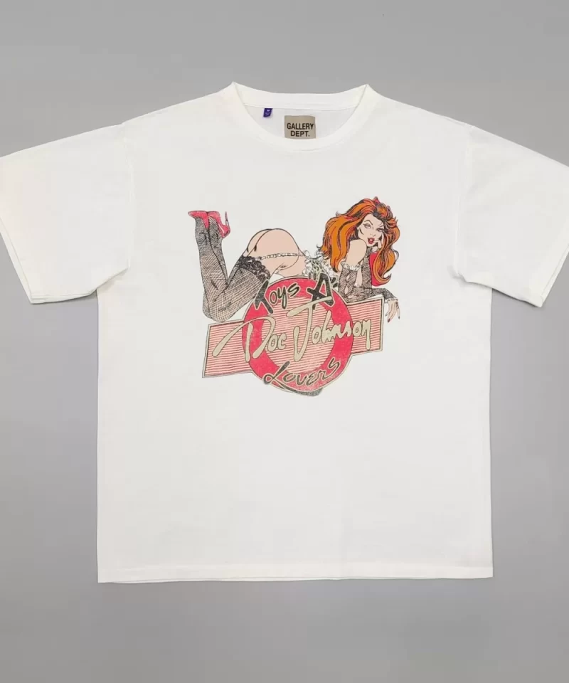 Gallery Dept Dancer Graphic Cream T-Shirt - Vintage Washed Cotton Tee