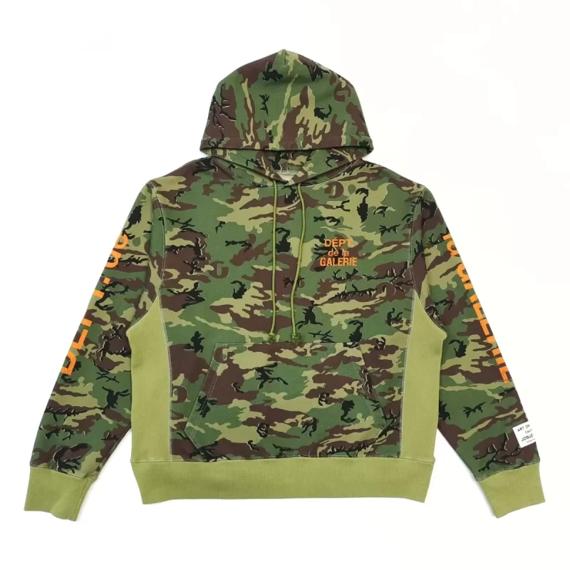 Gallery Dept Camo Hoodie – Vintage Washed Tie Dye Camouflage Hoodie 420g Cotton