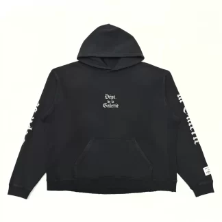 Gallery Dept Vintage Wash Hoodie – Black Crack Print Logo Streetwear Hoodie