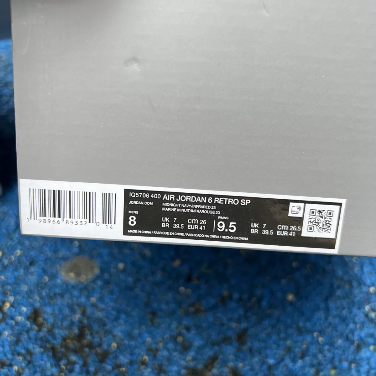 Awake NY x Air Jordan 6 Retro 'Midnight Navy Infrared' IQ5706-400