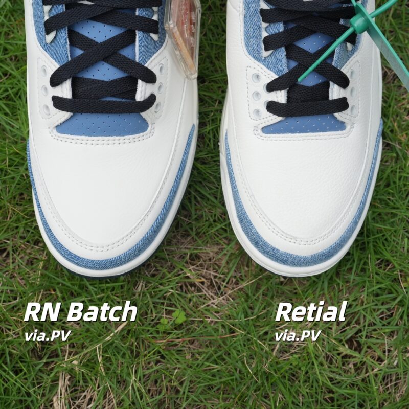 antsneakers UA Reps sneakers Levis Air Jordan 3s All-Star toe box comparison