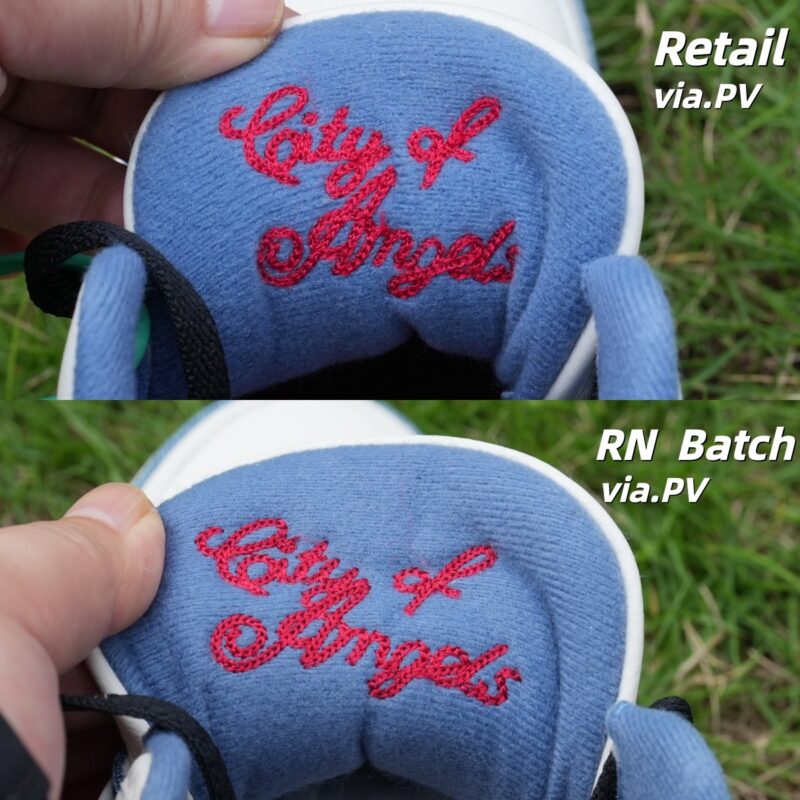 Levis 3s All-Star RN Batch vs Retail City of Angels embroidery comparison